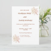 Modern Brown Line Art  Save the Date Wedding Card セーブザデート (スタンド正面)