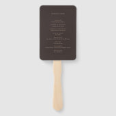 Modern Brown Minimalist Wedding Program ハンドファン (裏面)