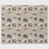 Modern brown Multi Photo Family Collage ラッピングペーパー (フラット)