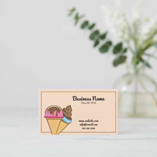 Modern Brown Sprinkles Ice Cream and Confectionery 名刺 (スタンド正面)