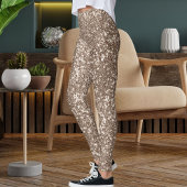 Modern Brown Tan Glitter Texture Seamless Pattern レギンス