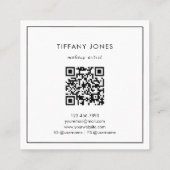 Modern Brown Watercolor Abstract Monogram QR Code スクエア名刺 (裏面)