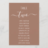 Modern Brown with White Script Seating Chart Card (裏面)