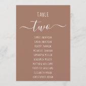 Modern Brown with White Script Seating Chart Card (正面)