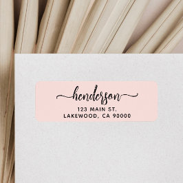 Modern Brush Handwritten Return Address ラベル