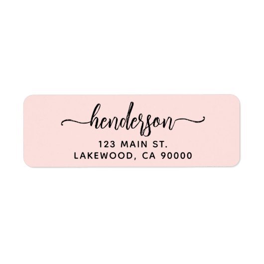 Modern Brush Handwritten Return Address ラベル (正面)