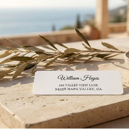 Modern Brush Handwritten Return Address Label ラベル