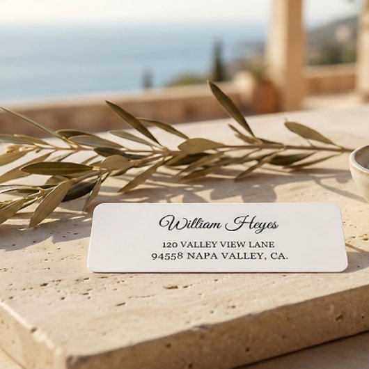 Modern Brush Handwritten Return Address Label ラベル