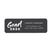 Modern Brush Script Graduation Return Address ラベル (正面)