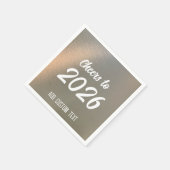 Modern Brushed Metal 2026 New Years Party スタンダードカクテルナプキン (角)