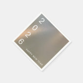 Modern Brushed Metal Custom Happy New Year Party スタンダードカクテルナプキン (角)