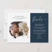 Modern Brushstoke Photo Newlyweds Couple Wedding  サンキューカード (正面)