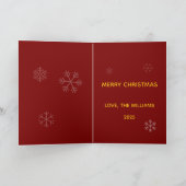 Modern Brushstroke Family Photo Merry Christmas H シーズンカード (内部)