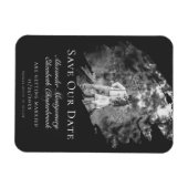 Modern Brushstroke Photo Save the Date Soft Black マグネット (横)