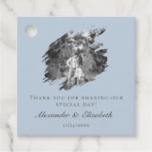 Modern Brushstroke Photo Wedding | Blue フェイバータグ (正面)