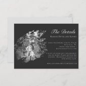 Modern Brushstroke Photo Wedding | Soft Black エンクロージャーカード (正面/裏面)