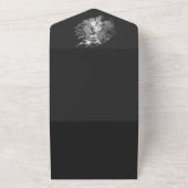 Modern Brushstroke Photo Wedding | Soft Black オールインワン招待状 (外側)