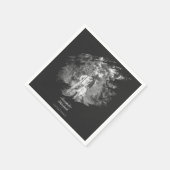 Modern Brushstroke Photo Wedding | Soft Black スタンダードカクテルナプキン (角)