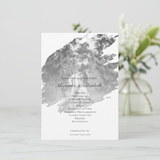Modern Brushstroke Photo Wedding | White Program (スタンド正面)