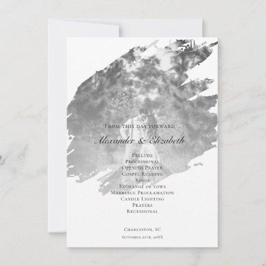 Modern Brushstroke Photo Wedding | White Program (正面)