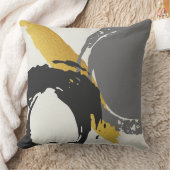 Modern Brushstrokes - Gold, Gray & Black クッション (ブランケット)