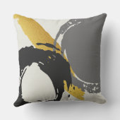 Modern Brushstrokes - Gold, Gray & Black クッション (裏面)