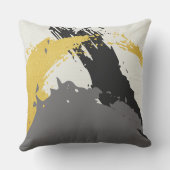 Modern Brushstrokes - Gold, Gray & Black クッション (裏面)