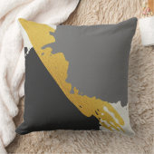 Modern Brushstrokes - Gold, Gray & Black クッション (ブランケット)