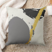 Modern Brushstrokes - Gold, Gray & Black クッション (ブランケット)
