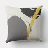 Modern Brushstrokes - Gold, Gray & Black クッション (裏面)