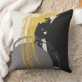 Modern Brushstrokes - Gold, Gray & Black クッション (ブランケット)