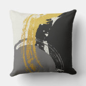 Modern Brushstrokes - Gold, Gray & Black クッション (裏面)