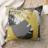 Modern Brushstrokes - Gold, Gray & Black クッション (ブランケット)