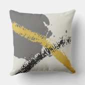 Modern Brushstrokes - Gold, Gray & Black クッション (裏面)