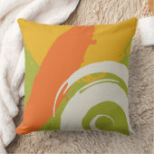 Modern Brushstrokes - Orange, Green & Yellow クッション (ブランケット)