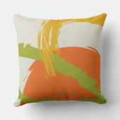 Modern Brushstrokes - Orange, Green & Yellow クッション (裏面)