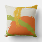 Modern Brushstrokes - Orange, Green & Yellow クッション (正面)