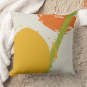 Modern Brushstrokes - Orange, Green & Yellow クッション (ブランケット)