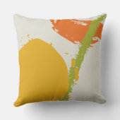 Modern Brushstrokes - Orange, Green & Yellow クッション (裏面)