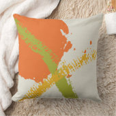 Modern Brushstrokes - Orange, Green & Yellow クッション (ブランケット)