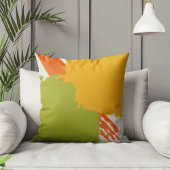 Modern Brushstrokes - Orange, Green & Yellow クッション