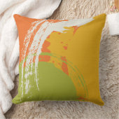 Modern Brushstrokes - Orange, Green & Yellow クッション (ブランケット)