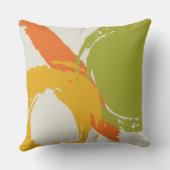Modern Brushstrokes - Orange, Green & Yellow クッション (裏面)