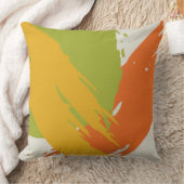 Modern Brushstrokes - Orange, Green & Yellow クッション (ブランケット)