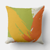 Modern Brushstrokes - Orange, Green & Yellow クッション (正面)