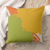 Modern Brushstrokes - Orange, Green & Yellow クッション (ブランケット)