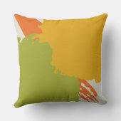 Modern Brushstrokes - Orange, Green & Yellow クッション (裏面)