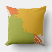 Modern Brushstrokes - Orange, Green & Yellow クッション (正面)