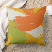 Modern Brushstrokes - Orange, Green & Yellow クッション (ブランケット)