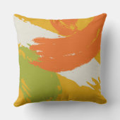 Modern Brushstrokes - Orange, Green & Yellow クッション (裏面)